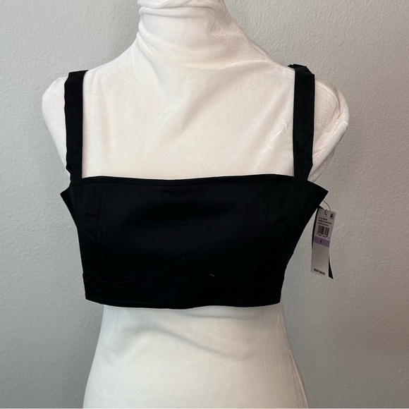 Danielle Bernstein Women's Bra Tank Crop Top SZ 6 Black - Picture 3 of 11